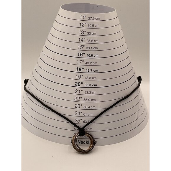 Handcrafted Silver & Copper Ring Pendant Necklace Adjustable - Picture 2 of 5